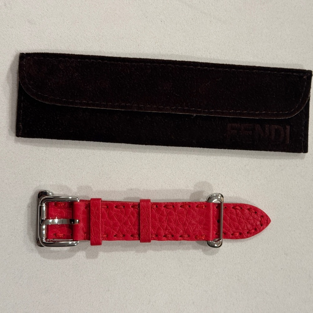 Fendi Selleria Watch Band Strap 18 mm Red